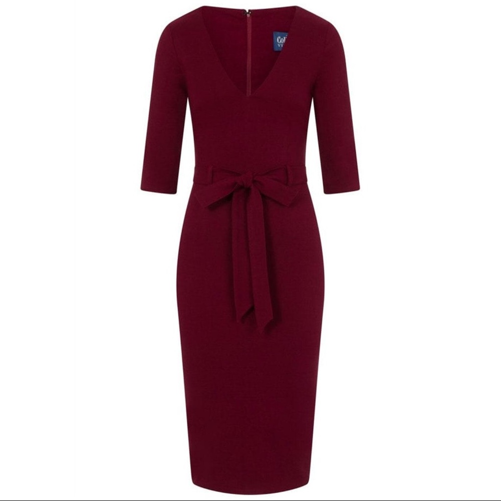 XL Collectif Meadow Wiggle Dress in Wine
